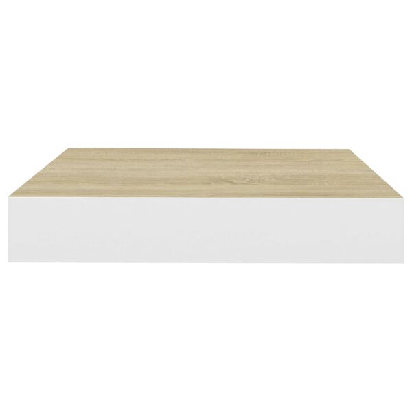 vidaXL Ράφι Τοίχου Δρυς και Άσπρο 23 x 23,5 x 3,8 εκ. από MDF