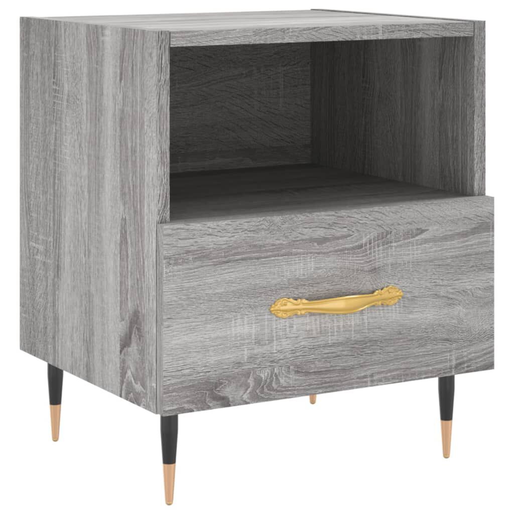 vidaXL Κομοδίνα 2 τεμ. Γκρι Sonoma 40 x 35 x 47,5 εκ. Επεξεργ. Ξύλο
