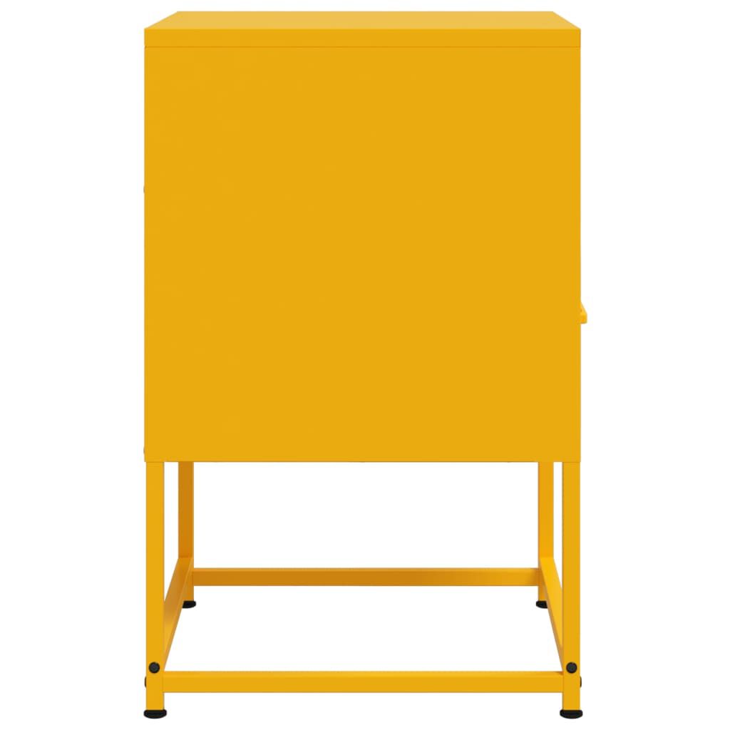vidaXL Κομοδίνο Μουσταρδί 36x39x60,5 εκ. από Χάλυβα