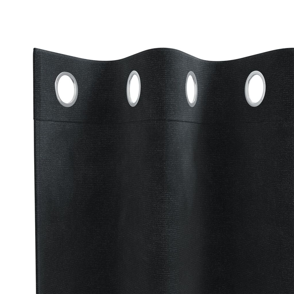 Curtains Blackout vidaXL με Eyelets 2 τεμαχίων Μαύρο Βελούδο
