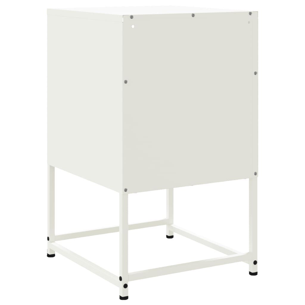 vidaXL Κομοδίνα 2 τεμ. Λευκό 36x39x60,5 εκ. από Χάλυβα