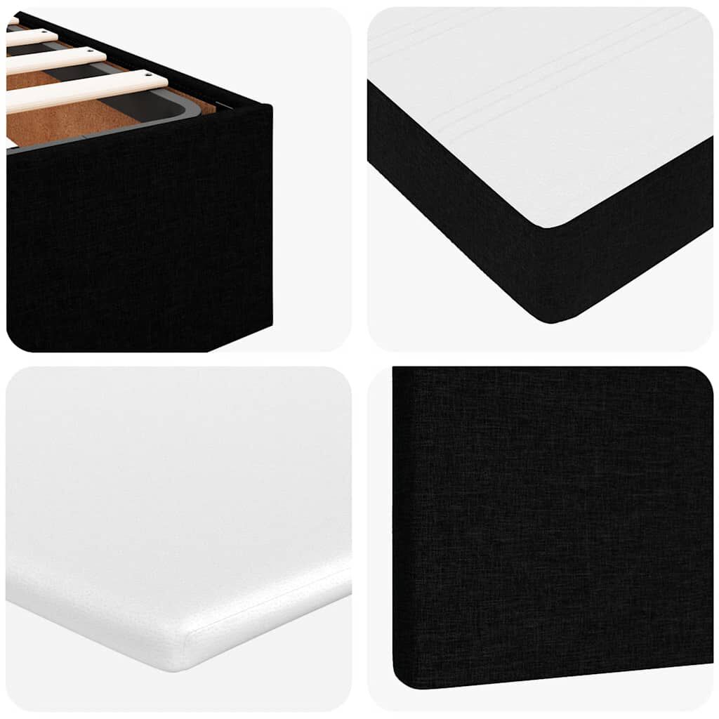 vidaXL Οθωμανικό κρεβάτι με στρώμα Μαύρο 180x200cm Ύφασμα