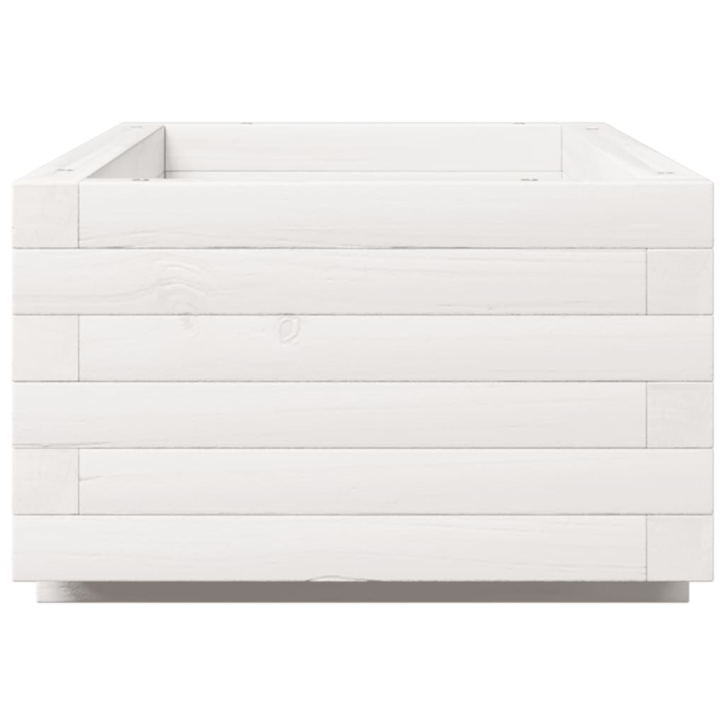 vidaXL Ζαρντινιέρα Κήπου Λευκή 90x40x26,5 εκ. από Μασίφ Ξύλο Πεύκου