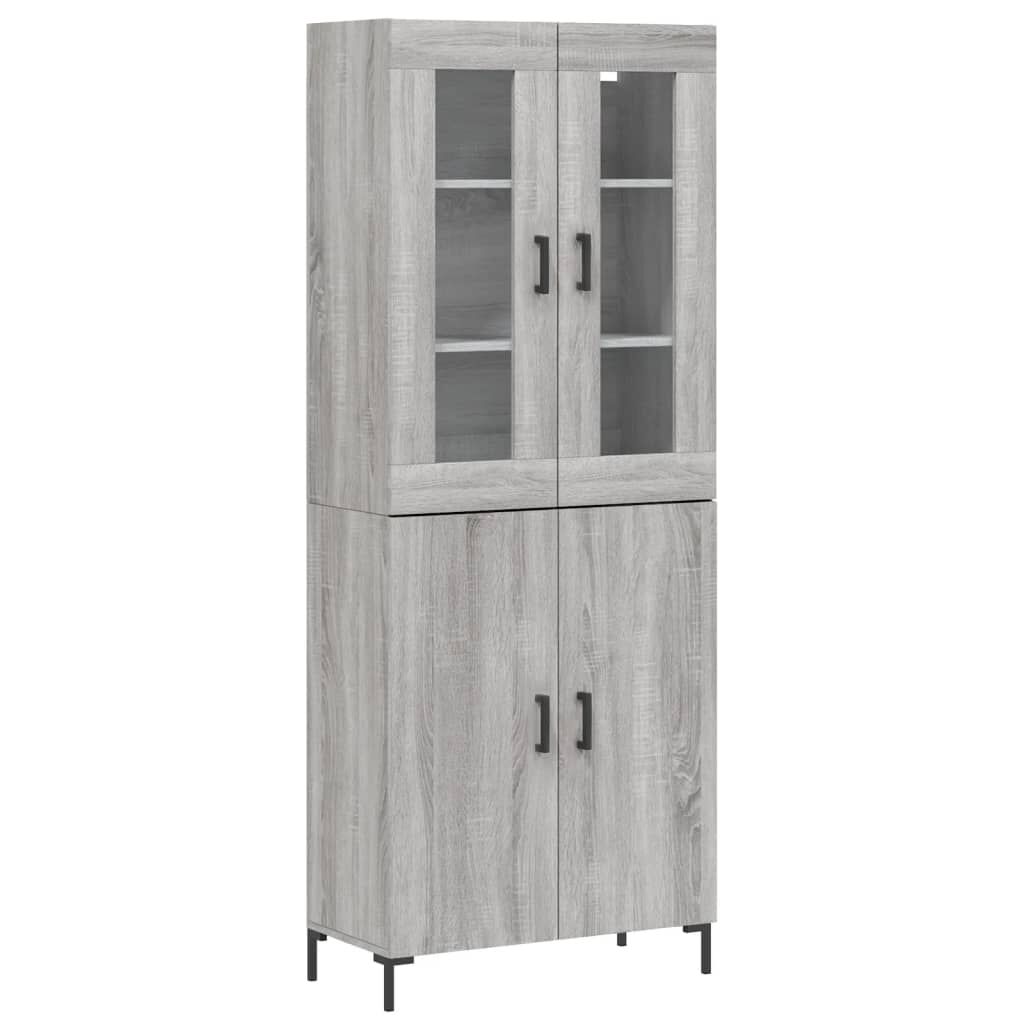 vidaXL Ντουλάπι Γκρι Sonoma 69,5 x 34 x 180 εκ. Επεξεργασμένο Ξύλο