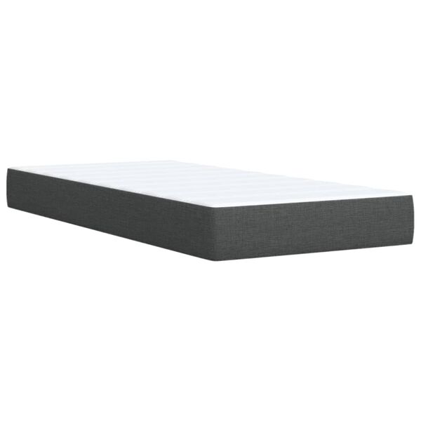 vidaXL Κρεβάτι Boxspring με Στρώμα Σκούρο Γκρι 90x200 εκ. Υφασμάτινο