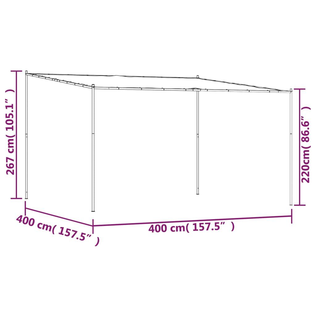 vidaXL Κιόσκι Ανθρακί 4x4 μ. 180 γρ/μ² από Ύφασμα και Ατσάλι