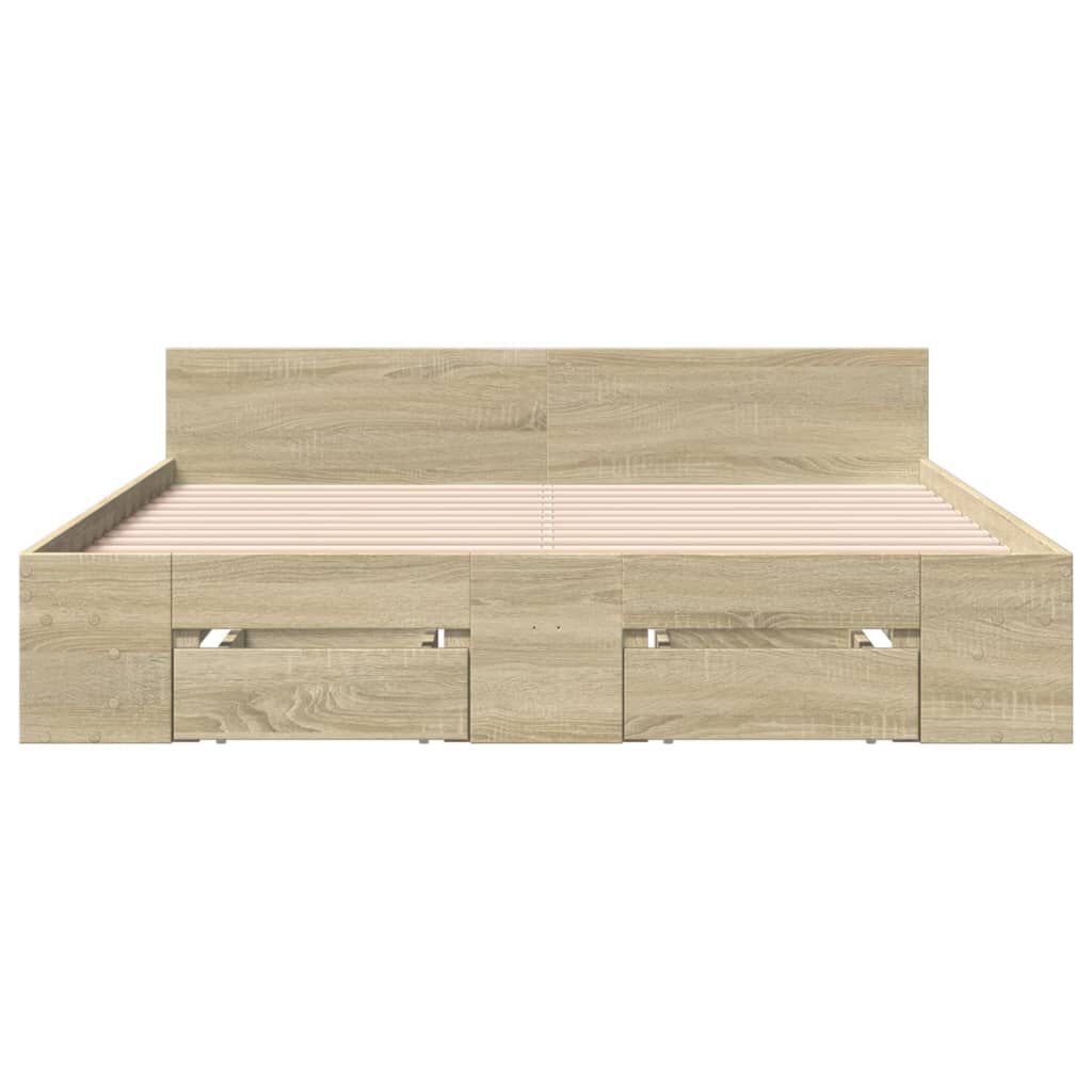 vidaXL Πλαίσιο Κρεβατιού με συρτάρια Sonoma Δρυς 120x190εκ. Επεξ. Ξύλο