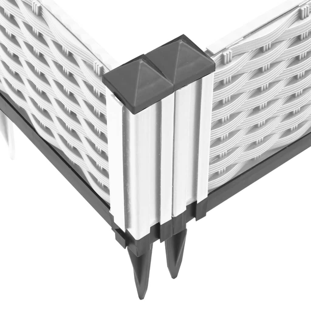 vidaXL Ζαρντινιέρα με Πασσάλους Λευκή 42,5x42,5x28,5 εκ Πολυπροπυλένιο