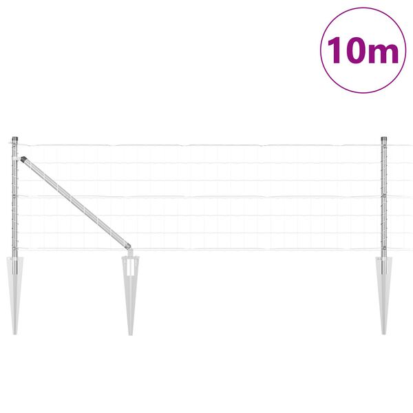 vidaXL Euro Fence με 7 αγκιστρώσεις 0.6x10 μ Γαλβανισμένος Χάλυβας