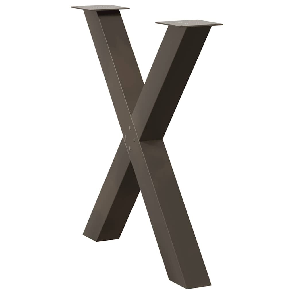 vidaXL Πόδια τραπεζαρίας σχήματος Χ 3 τεμ. Φυσικό ατσάλι 70x(72-73)εκ.