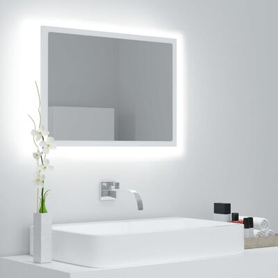 vidaXL Καθρέφτης Μπάνιου με LED Λευκό 60 x 8,5 x 37 εκ. Μοριοσανίδα
