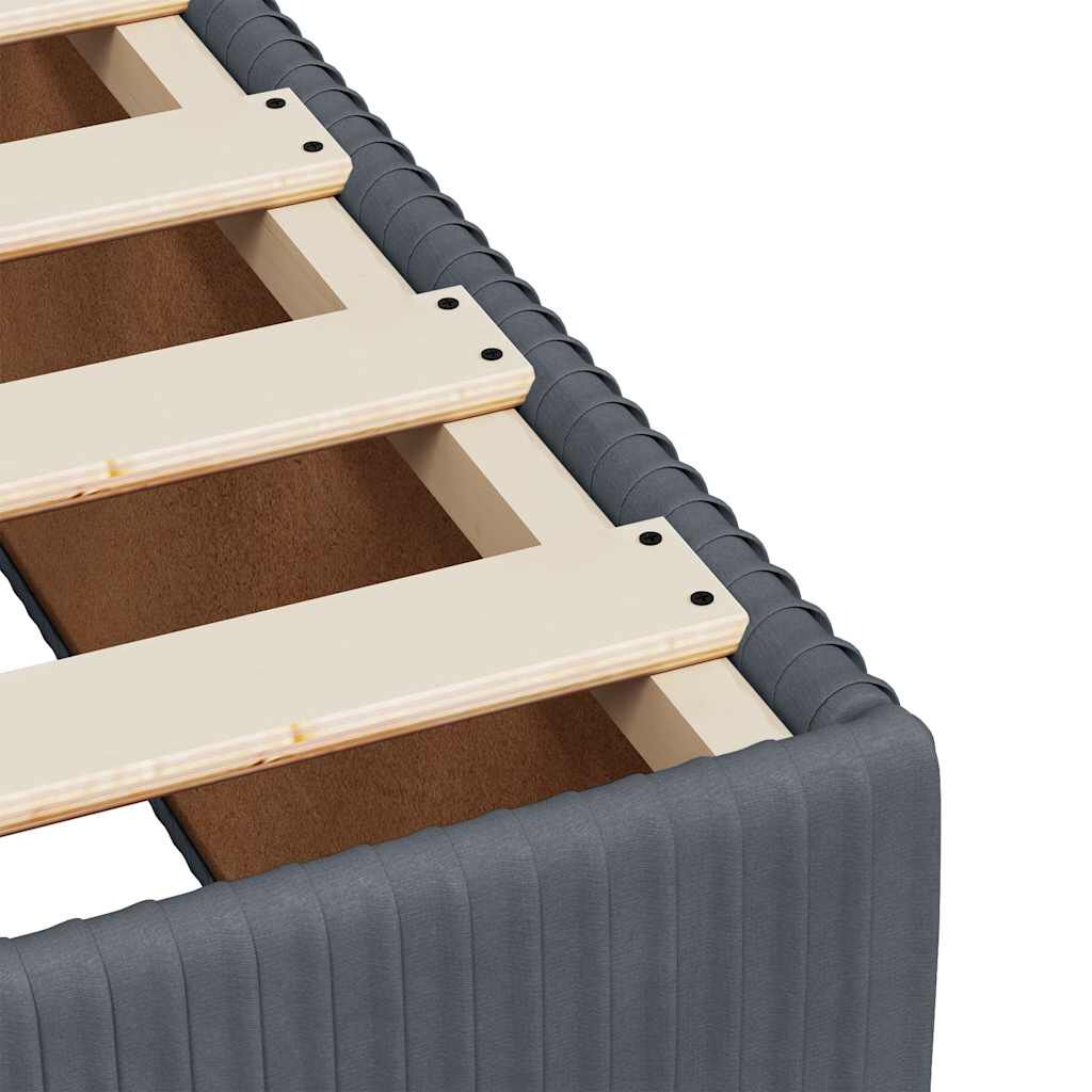vidaXL Κρεβάτι Boxspring με Στρώμα Σκούρο Γκρι 90x200 εκ. Βελούδινο