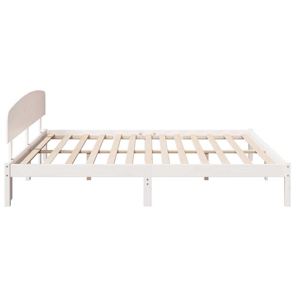 vidaXL Κρεβάτι με Κεφαλάρι Λευκό 180x200 εκ. Μασίφ Ξύλο Πεύκου