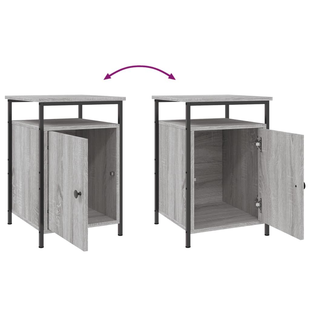 vidaXL Κομοδίνα 2 τεμ. Γκρι Sonoma 40x42x60εκ. από Επεξεργασμένο Ξύλο