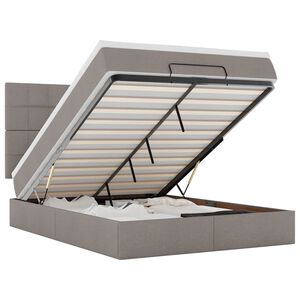 vidaXL Οθωμανικό κρεβάτι με στρώμα Taupe 140x200cm ύφασμα