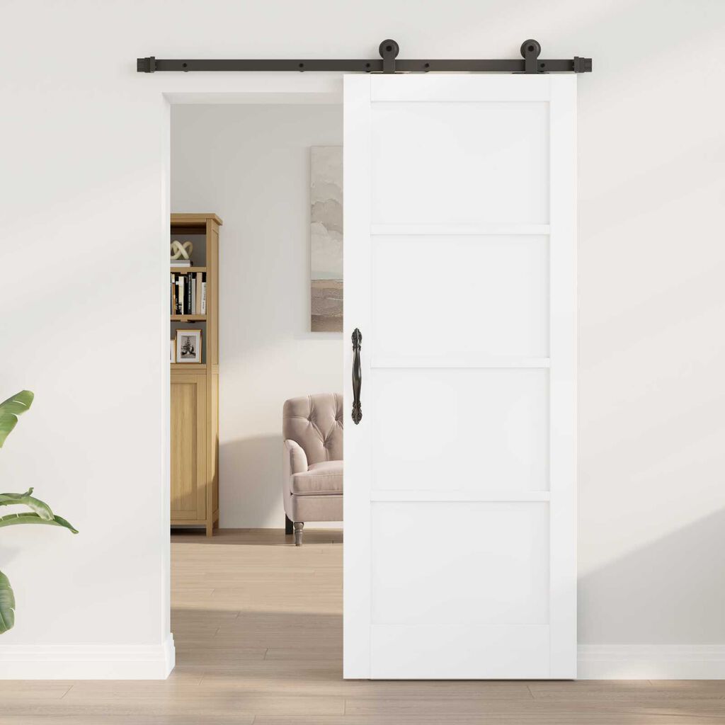 vidaXL Συρόμενη Πόρτα ORKDAL Λευκό και μαύρο 78 x 202 εκ.