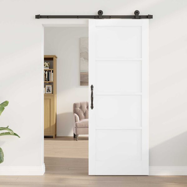 vidaXL Συρόμενη Πόρτα ORKDAL Λευκό και μαύρο 78 x 202 εκ.