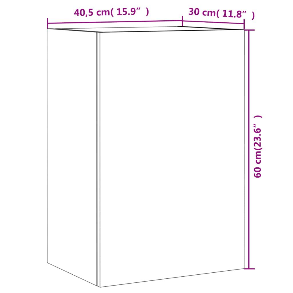 vidaXL Έπιπλα Τηλεόρασης Τοίχου 2 τεμ Μαύρα 40,5x30x60εκ Επεξ. Ξύλο
