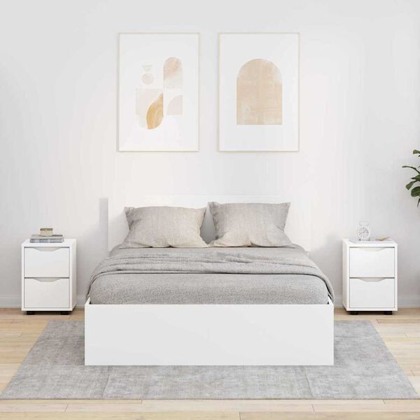 vidaXL Κομοδίνα 2 pcs Λευκό 30,5 x 30 x 43 εκ Επεξεργασμένο ξύλο