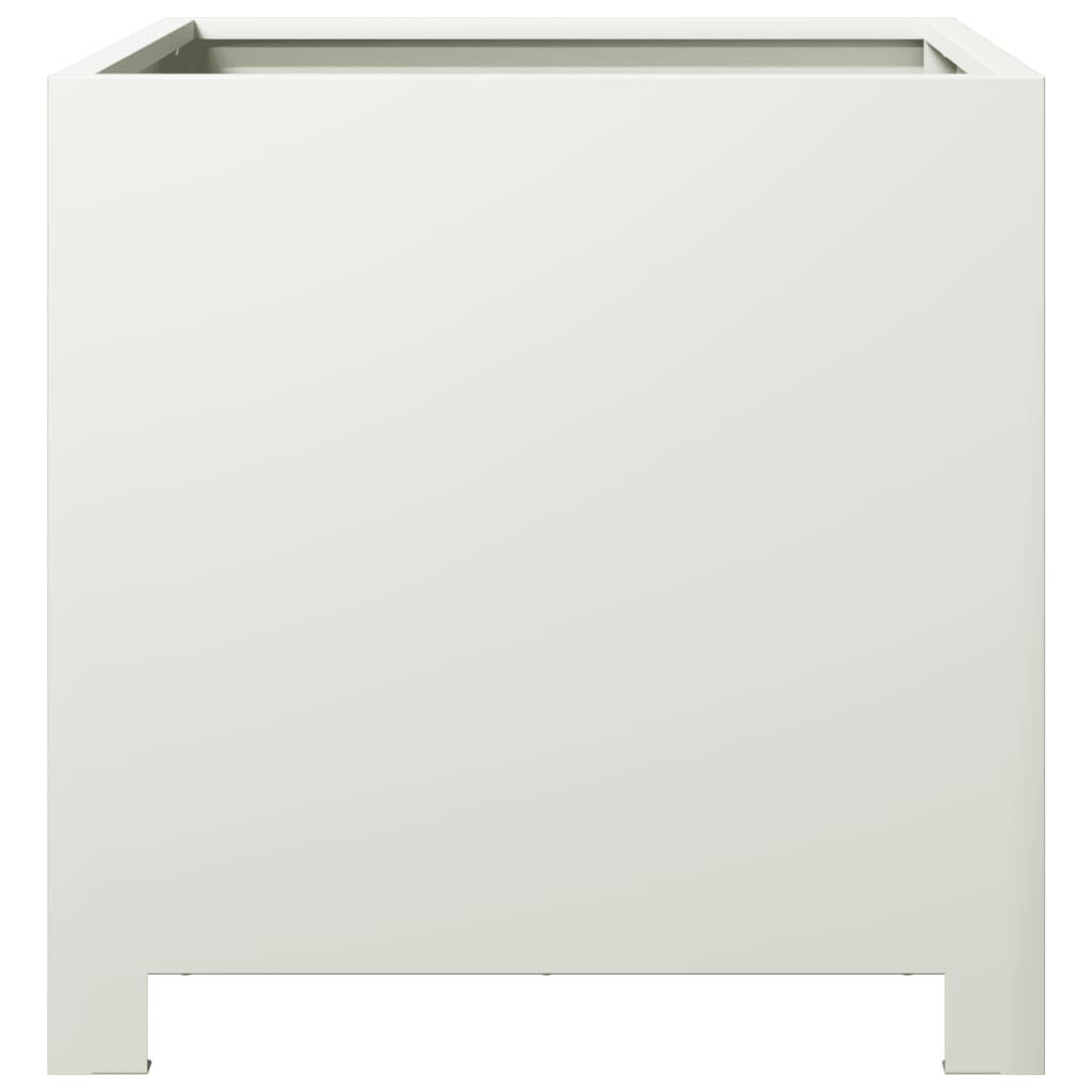 vidaXL Ζαρντινιέρα Λευκή 40 x 40 x 40 εκ. από Ατσάλι