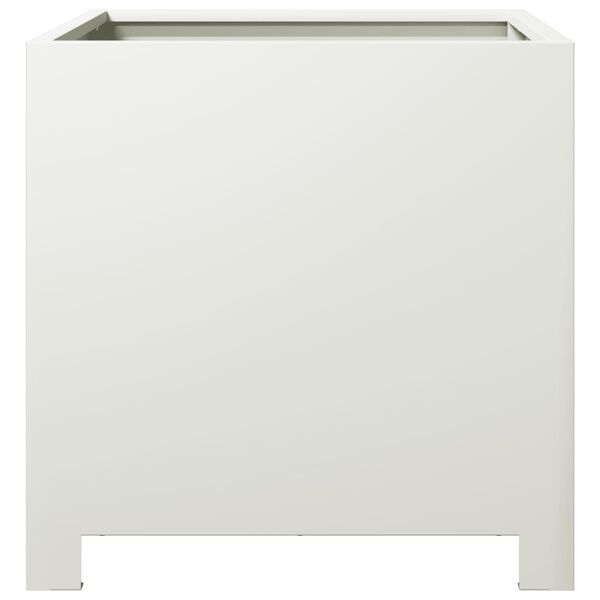 vidaXL Ζαρντινιέρα Λευκή 40 x 40 x 40 εκ. από Ατσάλι
