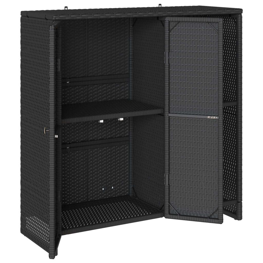 vidaXL Ντουλάπι αποθήκευσης με πόρτα Μαύρο 100 x 36 x 102 εκ Ρατάν