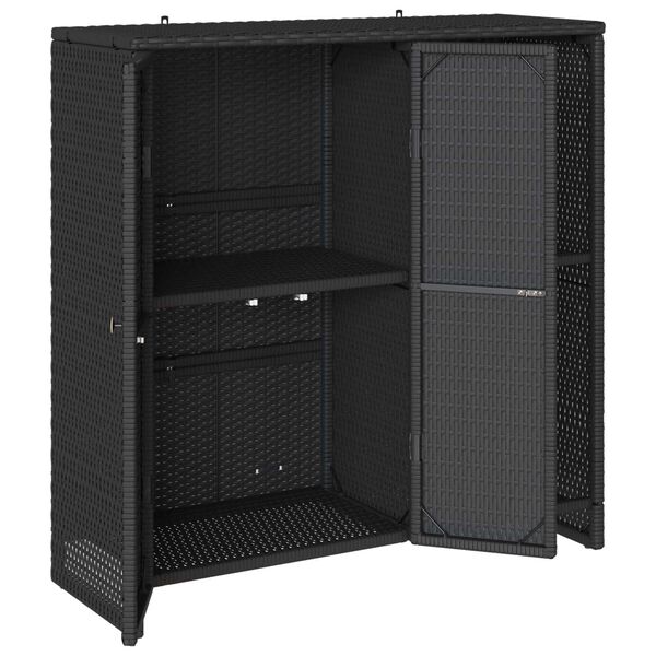 vidaXL Ντουλάπι αποθήκευσης με πόρτα Μαύρο 100 x 36 x 102 εκ Ρατάν