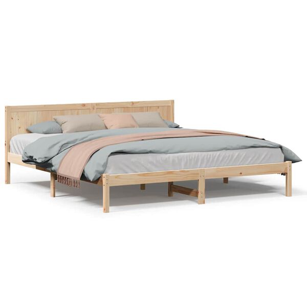 vidaXL Σκελετός Κρεβατιού Καφέ 180 x 200 cm Μασίφ ξύλο πεύκου