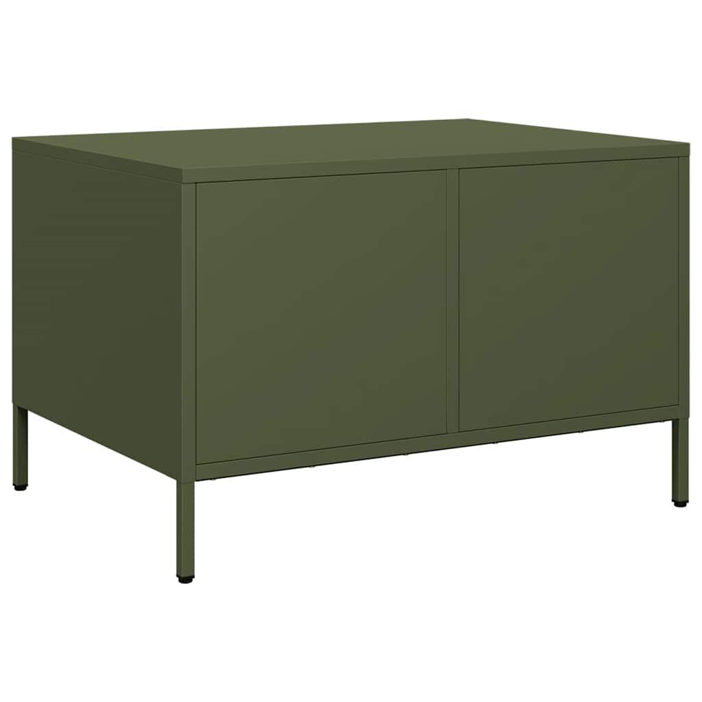 vidaXL Τραπεζάκι Σαλονιού Λαδί 68,5x50x43,5 εκ. Χάλυβα Ψυχρής Έλασης