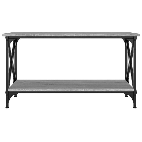 vidaXL Τραπεζάκι Σαλονιού Γκρι Sonoma 80x45x45 εκ Επεξ Ξύλο + Σίδηρος