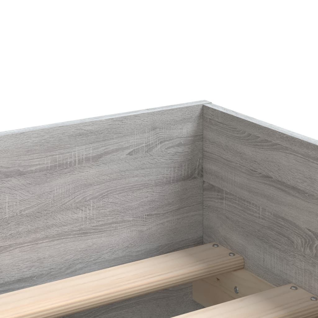 vidaXL Πλαίσιο Κρεβατιού Με Συρτάρια Γκρι Sonoma 75x190εκ Small Single