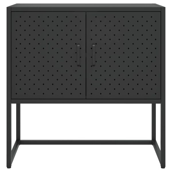 vidaXL Μπουφές Μαύρος 75 x 35 x 75 εκ. από Ατσάλι