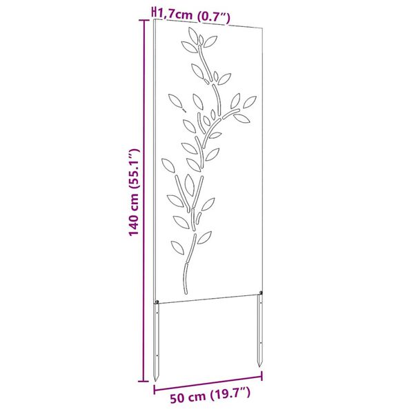 vidaXL Διακοσμητική Πλάκα Κήπου Ανθρακί 50 x 140 cm