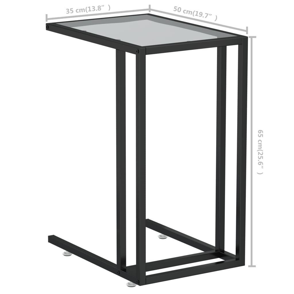 vidaXL Τραπέζι Υπολογιστή Βοηθητικό Διαφανές 50x35x65 εκ. Ψημένο Γυαλί