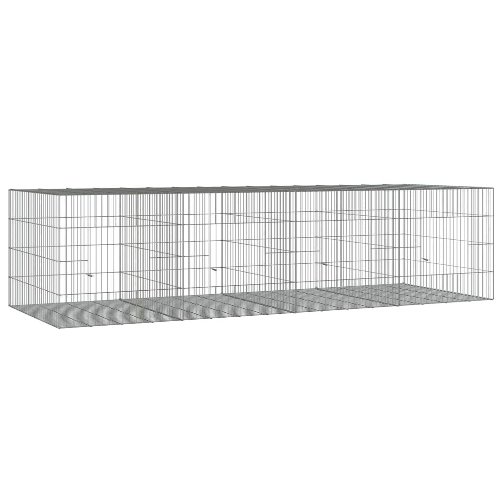 vidaXL Κλουβί Κουνελιών 4 Πάνελ 217x79x54 εκ. από Γαλβανισμένο Σίδερο