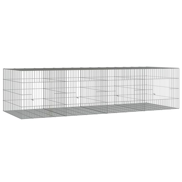 vidaXL Κλουβί Κουνελιών 4 Πάνελ 217x79x54 εκ. από Γαλβανισμένο Σίδερο