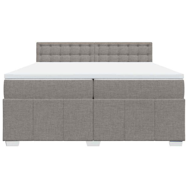 vidaXL &Kappa;&rho;&epsilon;&beta;ά&tau;&iota; Boxspring &mu;&epsilon; &Sigma;&tau;&rho;ώ&mu;&alpha; Taupe 200x200 &epsilon;&kappa;. &Upsilon;&phi;&alpha;&sigma;&mu;ά&tau;&iota;&nu;&omicron;