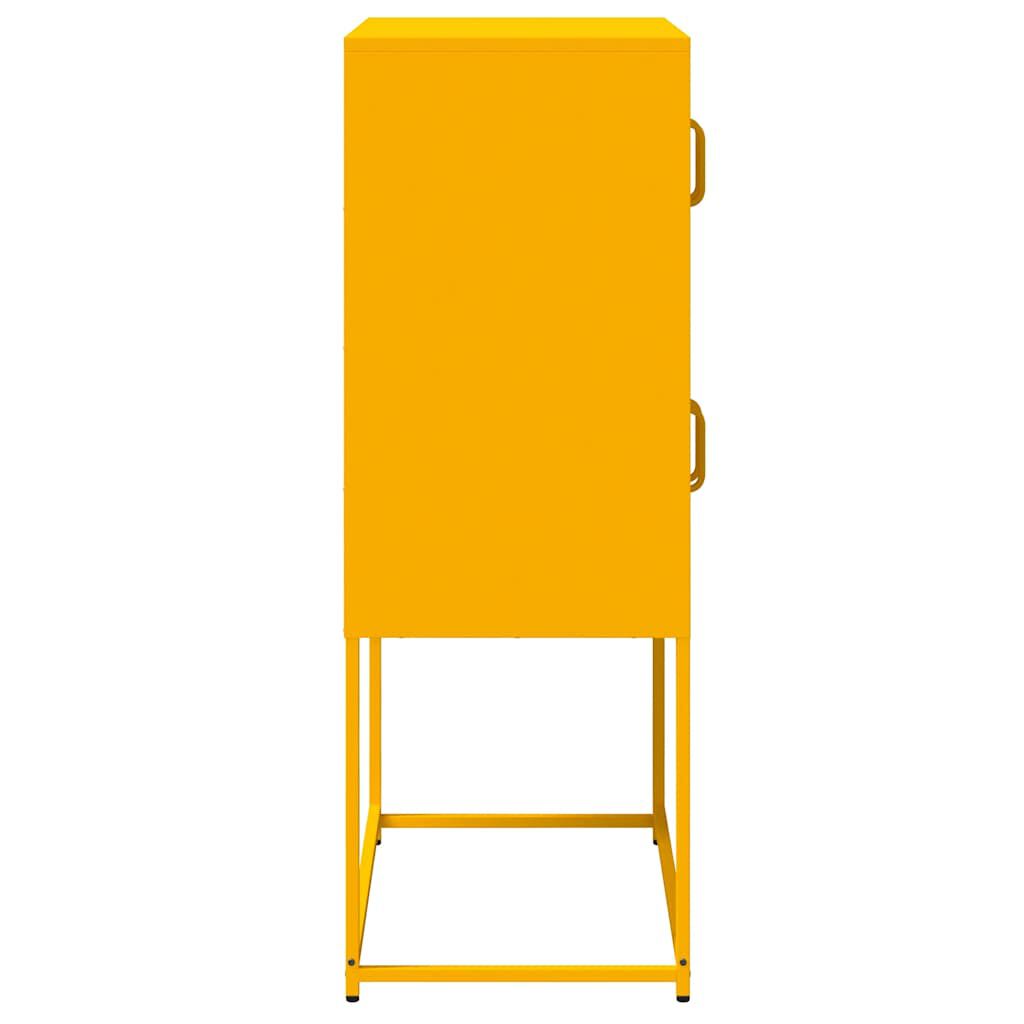 vidaXL Highboard Μουστάρδα κίτρινη 68x39x107 cm Χάλυβας