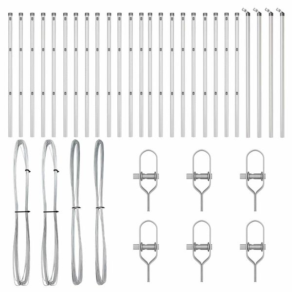 vidaXL Στύλος Περιφράξεων Άλλο 26 pcs Γκρι 3,2 x 3,2 x 80 εκ Ατσάλι