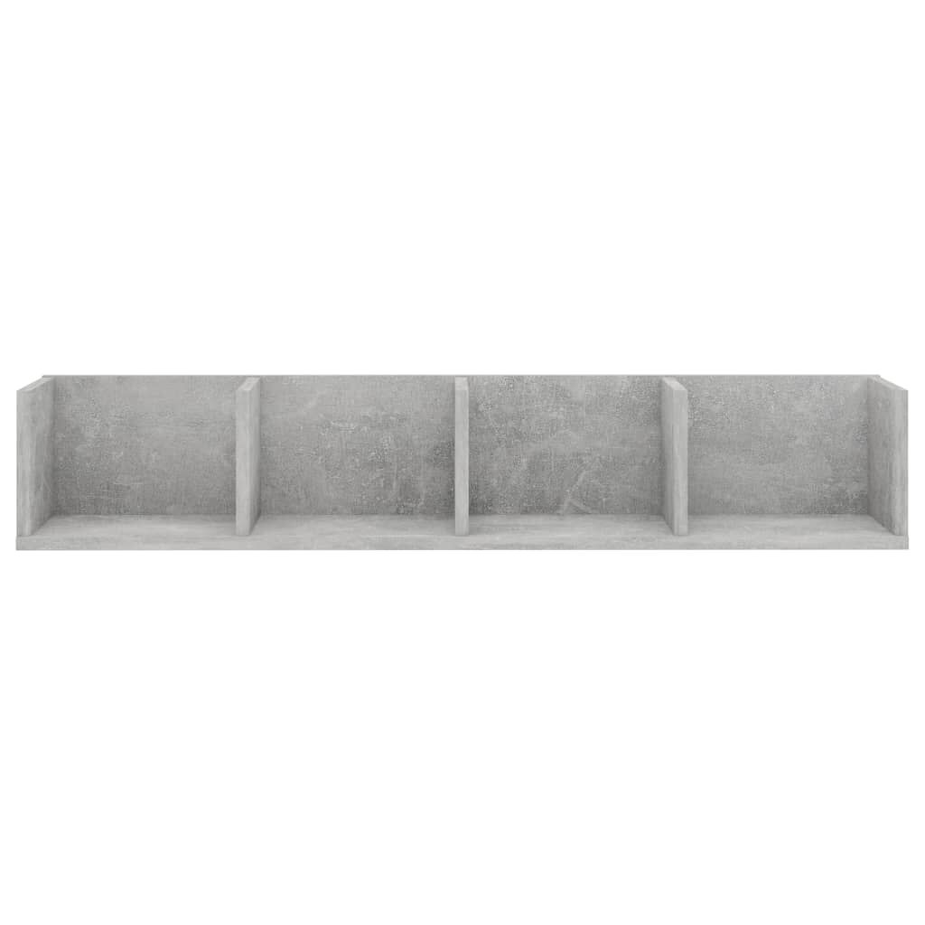 vidaXL Ράφι Τοίχου για CD Γκρι Σκυροδέματος 100x18x18 εκ. Επεξ. Ξύλο