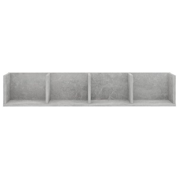 vidaXL Ράφι Τοίχου για CD Γκρι Σκυροδέματος 100x18x18 εκ. Επεξ. Ξύλο