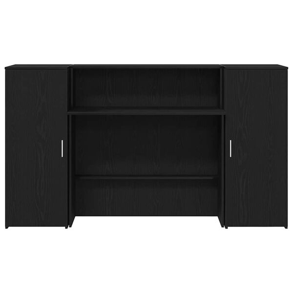 vidaXL Γραφείο υποδοχής Μαύρο Δρυς 180x50x103,5 εκ. Επεξεργασμένο Ξύλο