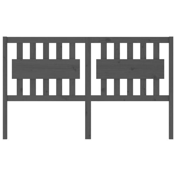 vidaXL Κεφαλάρι Κρεβατιού Γκρι 155,5 x 4 x 100 εκ. Μασίφ Ξύλο Πεύκου