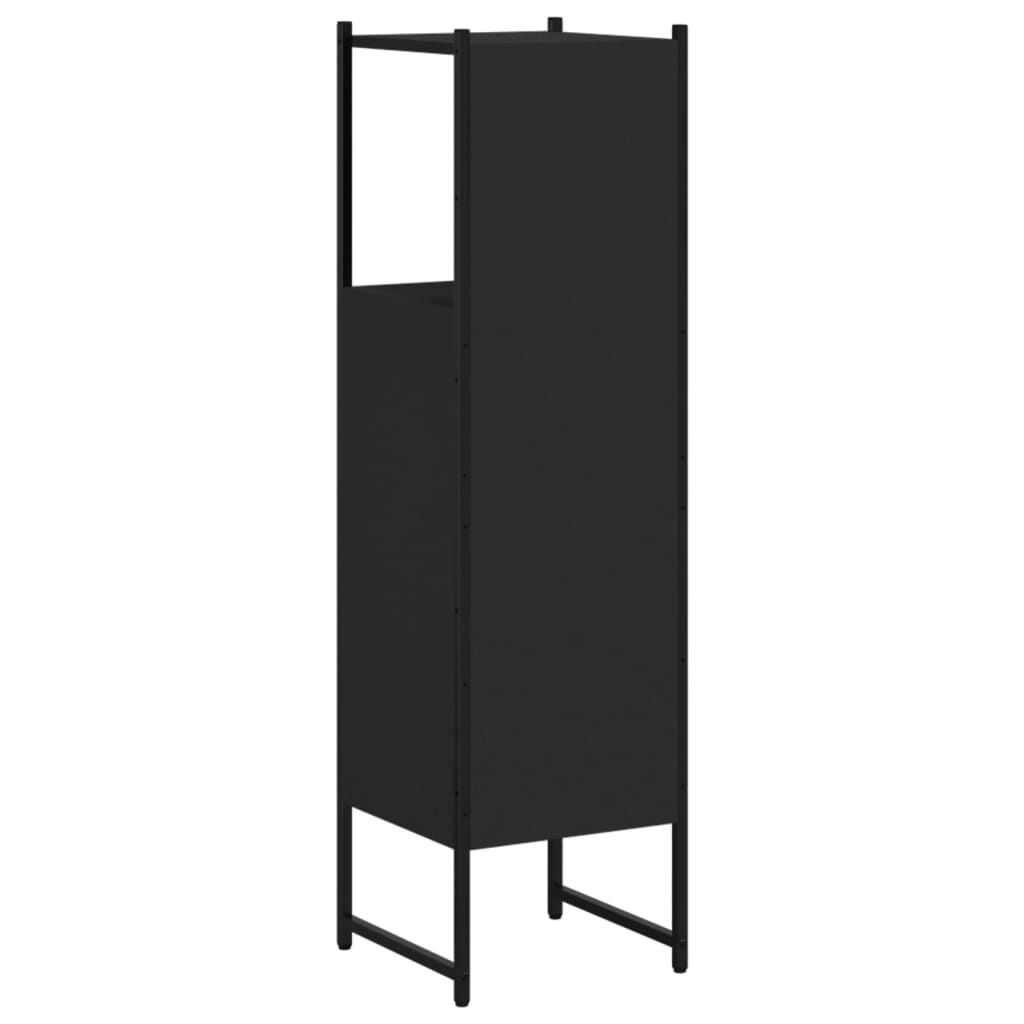 vidaXL Ντουλάπι Μπάνιου Μαύρο 33 x 33 x 120,5 εκ. Επεξεργασμένο Ξύλο