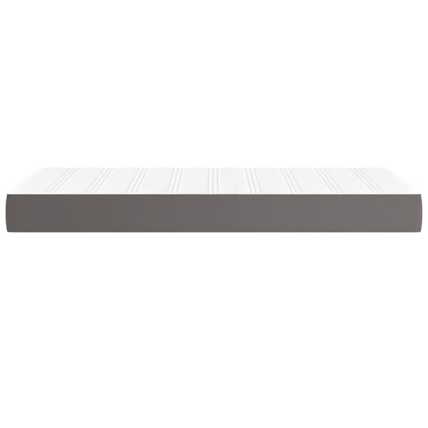 vidaXL Στρώμα με Pocket Springs Γκρι 90x200x20 εκ. Συνθετικό Δέρμα