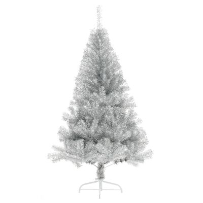 vidaXL Χριστουγεννιάτικο Δέντρο Τεχνητό Μισό με Βάση Ασημί 150 εκ. PET