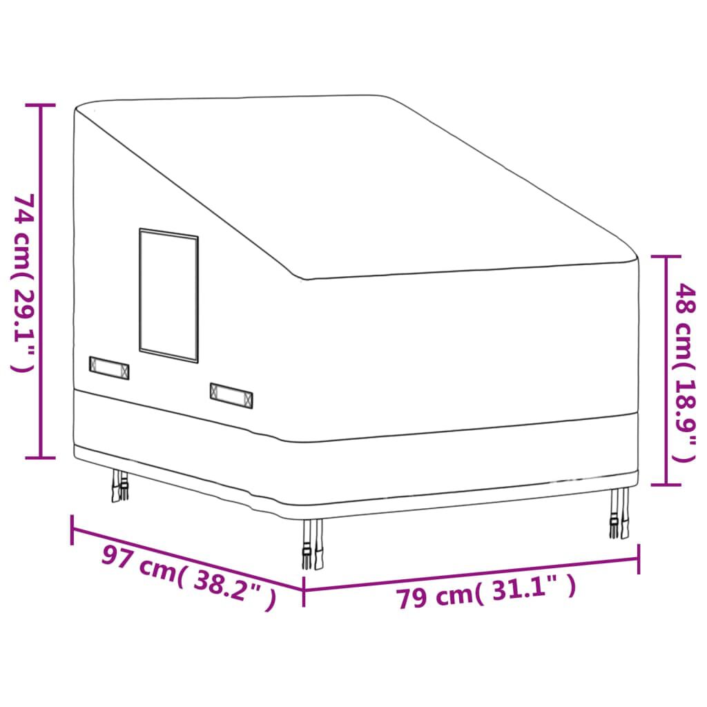 vidaXL Κάλυμμα Πολυθρόνας Κήπου Μπεζ 79x97x48/74 εκ Ύφασμα 600D Oxford