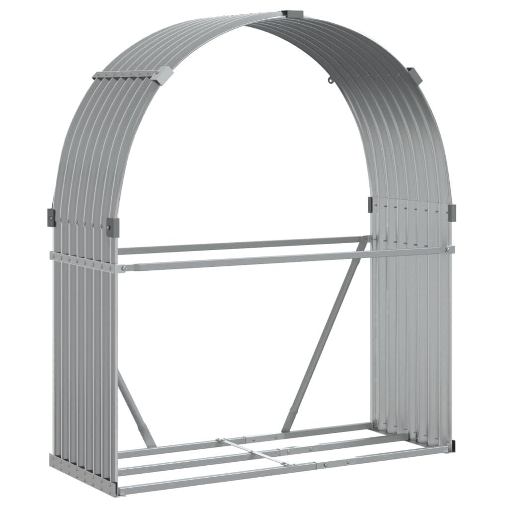vidaXL Ξυλοθήκη Αν. Γκρι 120 x 45 x 140 εκ. από Γαλβανισμένο Ατσάλι