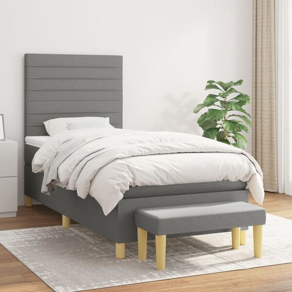 vidaXL &Kappa;&rho;&epsilon;&beta;ά&tau;&iota; Boxspring &mu;&epsilon; &Sigma;&tau;&rho;ώ&mu;&alpha; &Sigma;&kappa;&omicron;ύ&rho;&omicron; &Gamma;&kappa;&rho;&iota; 100x200 &epsilon;&kappa;. &Upsilon;&phi;&alpha;&sigma;&mu;ά&tau;&iota;&nu;&omicron;