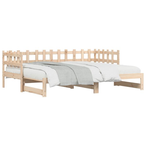 vidaXL Καναπές Κρεβάτι Συρόμενος 2x(90x190) εκ. Μασίφ Ξύλο Πεύκου